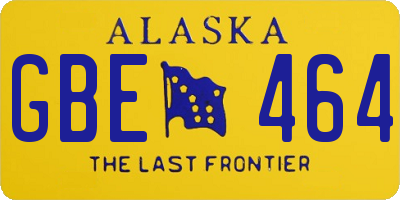 AK license plate GBE464