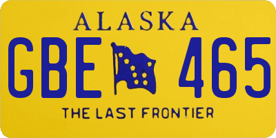 AK license plate GBE465