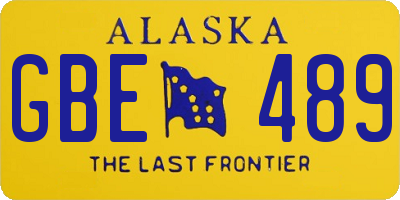 AK license plate GBE489