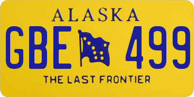 AK license plate GBE499