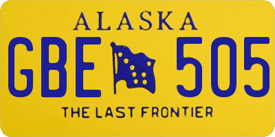 AK license plate GBE505