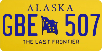AK license plate GBE507