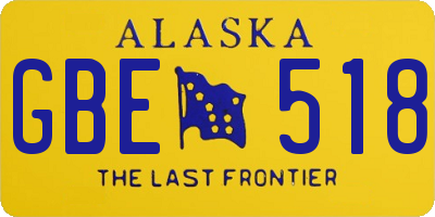 AK license plate GBE518