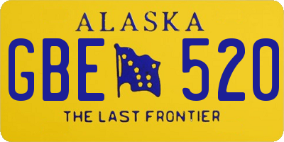 AK license plate GBE520
