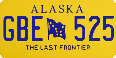 AK license plate GBE525