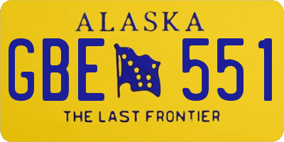 AK license plate GBE551