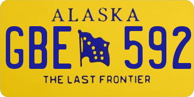 AK license plate GBE592