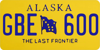 AK license plate GBE600