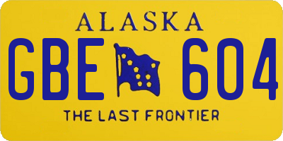 AK license plate GBE604