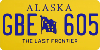 AK license plate GBE605
