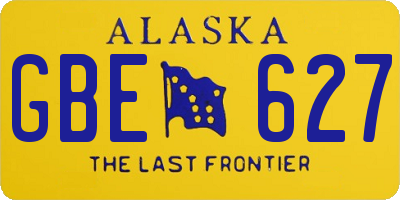AK license plate GBE627