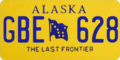 AK license plate GBE628
