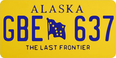 AK license plate GBE637