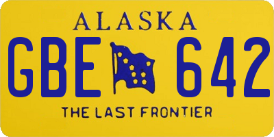 AK license plate GBE642