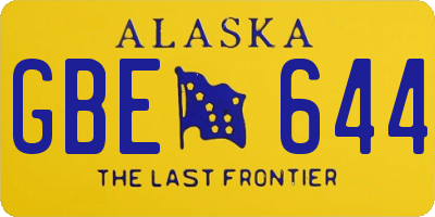AK license plate GBE644