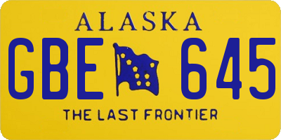AK license plate GBE645