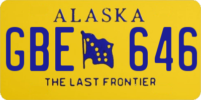 AK license plate GBE646