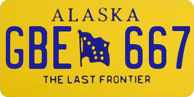 AK license plate GBE667