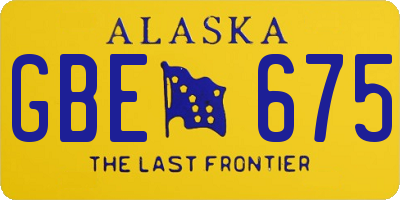 AK license plate GBE675