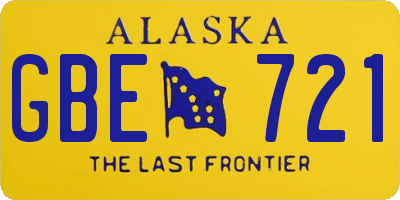 AK license plate GBE721