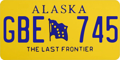 AK license plate GBE745
