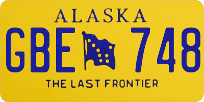 AK license plate GBE748