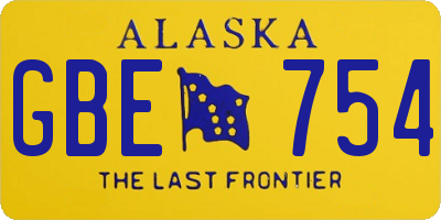 AK license plate GBE754