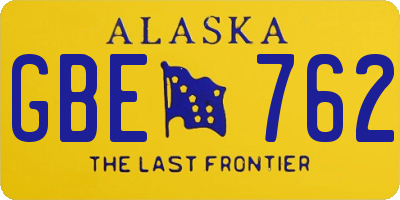 AK license plate GBE762