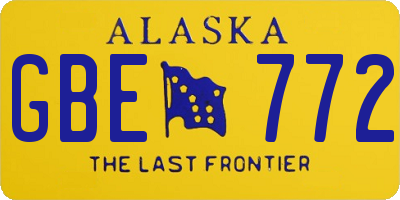 AK license plate GBE772