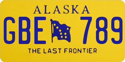 AK license plate GBE789