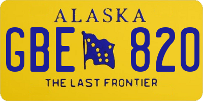 AK license plate GBE820