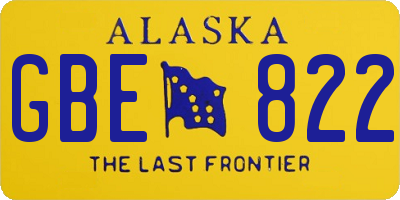AK license plate GBE822