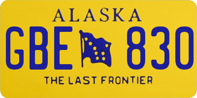 AK license plate GBE830