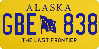 AK license plate GBE838