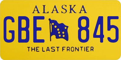 AK license plate GBE845