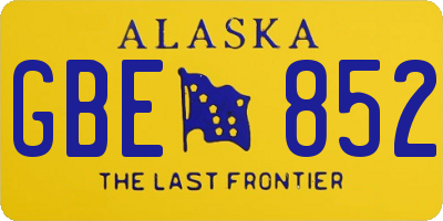 AK license plate GBE852