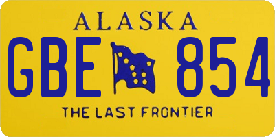AK license plate GBE854