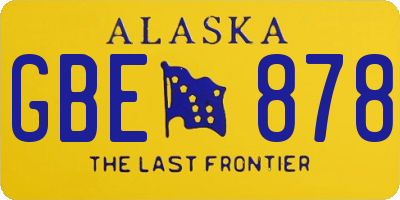 AK license plate GBE878
