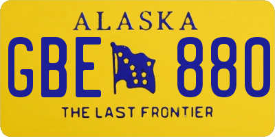 AK license plate GBE880