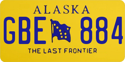 AK license plate GBE884
