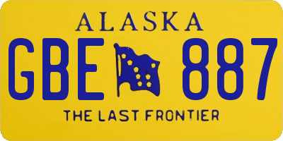 AK license plate GBE887