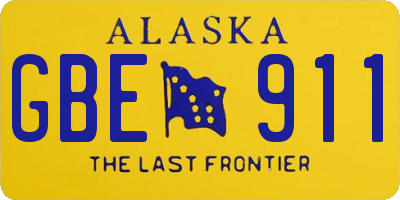 AK license plate GBE911