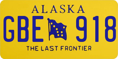 AK license plate GBE918