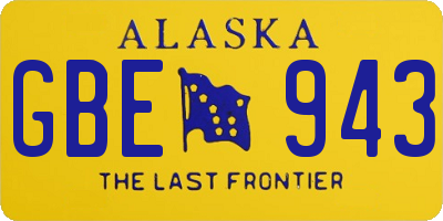 AK license plate GBE943