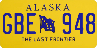 AK license plate GBE948