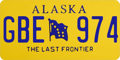 AK license plate GBE974