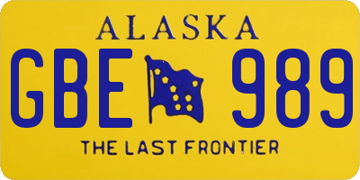 AK license plate GBE989