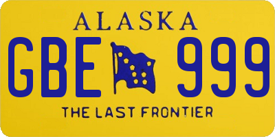 AK license plate GBE999