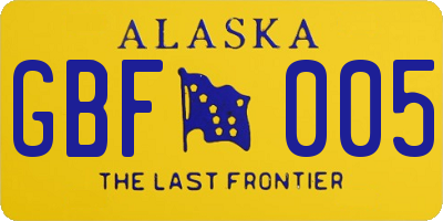 AK license plate GBF005
