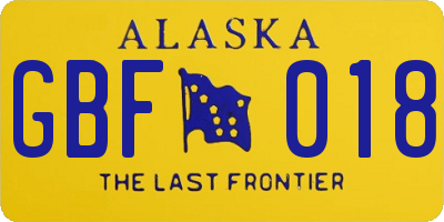 AK license plate GBF018